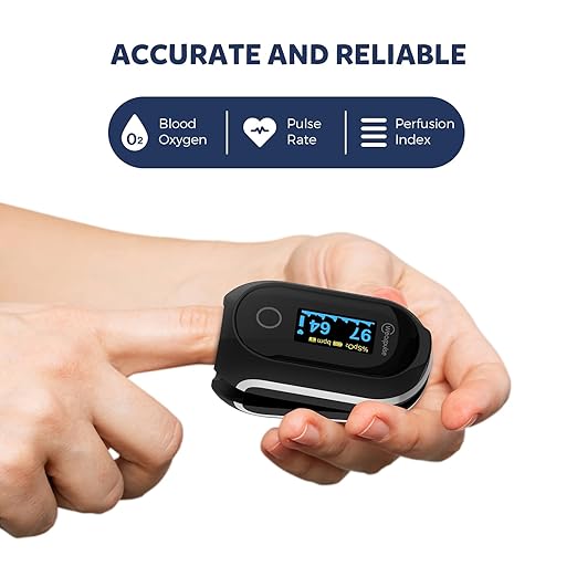 Rechargeable Pulse Oximeter Fingertip - Continuous Blood Oxygen Saturation Monitor, SpO2 and Pulse Rate Tracking, Finger O2 Pulse Oximeter, APP Report Features with Bluetooth, Custom Beep