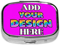 Custom Travel Medicine Organizer, Medicine Pill Box Case Container Travel Pill Holder Vitamin for Purse Med Wallet Portable Mini Pastillero Square, Magenta, Personalized Gifts