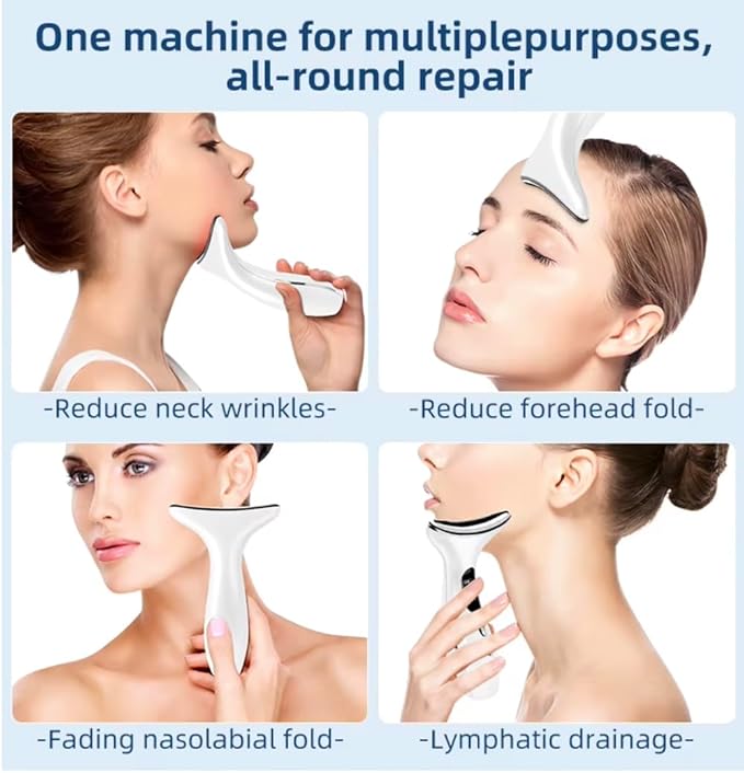 EMS Face Lifting Device – LED Light Therapy Facial Massager for Anti-Aging, Wrinkle Reduction & Skin Tightening – 4 Modes, 3 Intensities, USB Rechargeable – Face/Neck Beauty Tool