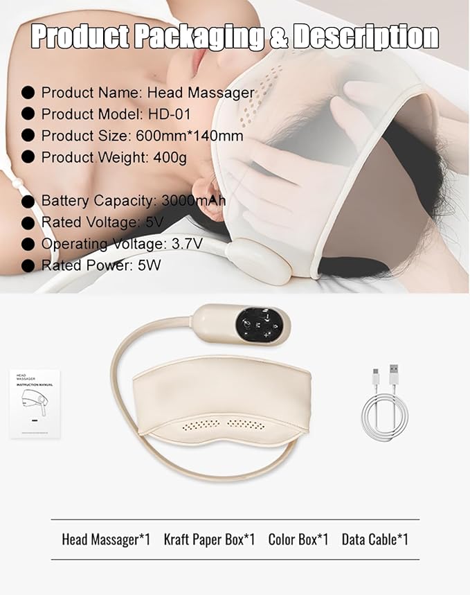 Eye & Head Massager with Remote & Heat, Elaxing Eyes & Better Sleep, The Perfect Holiday Gift for Mom Dad Women Men