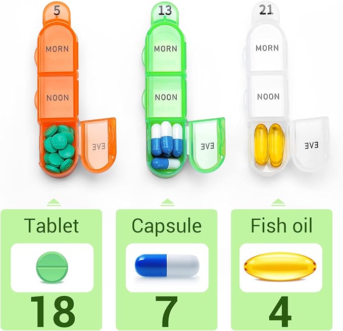 Daviky Monthly Pill Organizer 3 Times a Day, 30 Day Pill Organizer with Small Pill Box, One Month Medicine Organizer, 31 Day Pill Case Pill Container to Hold Vitamin, Supplement and Medication