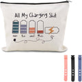 Small Charging Pouch for Travel Cord Storage Organizer Pouch Bags Silicone Reusable Data Cable Ties Earphone Holder Bag Plug Charger Case Bag Camping Charge Pouch Charger Electronic Gift Bags for Cord