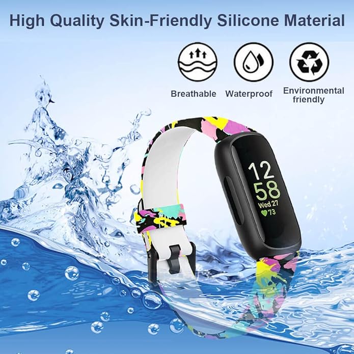 Honecumi Replacement Bands for Fitbit Inspire 3 - Silicone Sport Wristband Strap Bracelets for Women and Men - Colorful Accessories, S/L