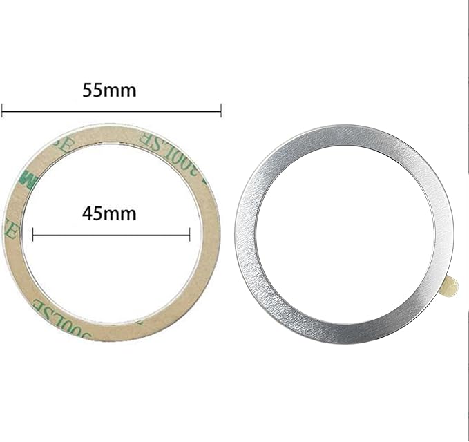 TENOC Universal Metal Ring Sticker for Magnetic Charger Compatible with iPhone/Samsung/Android All Cellphones, Magnetic Mount/Phone Holder Conversion Accessories, 3Pcs, Silver