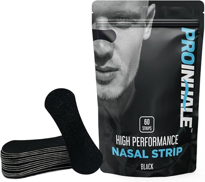 ProInhale™ Athletic Nose Strips for Breathing – Flexible Nasal Strip for Comfortable Fit, Secure Hold, Non-Slip Adhesive Nose Tape, Sport and Sleep Nose Strips, 60 Count Nasal Expander Strips