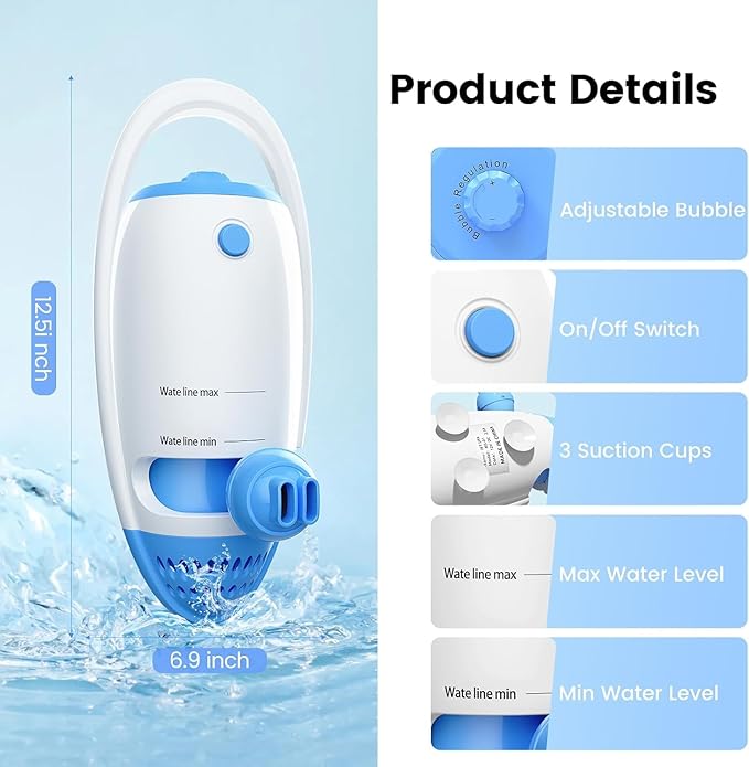 Bath Jet Spa, Bath Jet/Bubble Maker Mode, Bathtub Spa Machine Creates Soothing Bubbles and Massage, Bathtub Accessories for Relaxing Home Daily Use