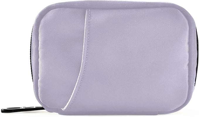 Naanle Pill Box 7 Day Case Travel Organizer Bag with Zipper Portable Weekly Compact Size for Vitamin Supplement Holder, Solid Color Lavender Purple, 4.6 x 3.14 1.88 Inch, 0.12 kilograms
