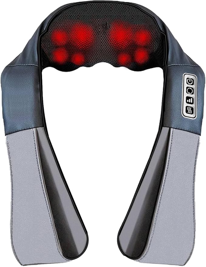 Neck Massager with Heat, Shiatsu Shoulder and Back Massager, Electric Kneading Back Massager, Massage Pillow for Deep Tissue, Birthday Day Gifts for Husband, Wife, Dad, Mom, Women & Man