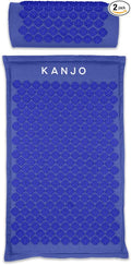 Kanjo Acupressure Mat and Pillow Set for Back Pain Relief & Neck Pain Relief, with Pressure Points for Muscle Pain Relief with Travel Bag - Periwinkle