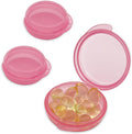 UHOUSE Small Pill Box (3 Pack), Daily Mini Pill Organizer Portable for Purse Pocket,Travel Pill Case Medicine Storage Container Earplug Case (Pink)