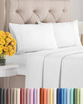 King Size 4 Piece Sheet Set - Extra Soft, Breathable And Cooling Sheets - Hotel Luxury Durable Bed Sheets for Women & Men - Deep Pockets, Easy-Fit & Wrinkle-Free - Bright White Oeko-Tex