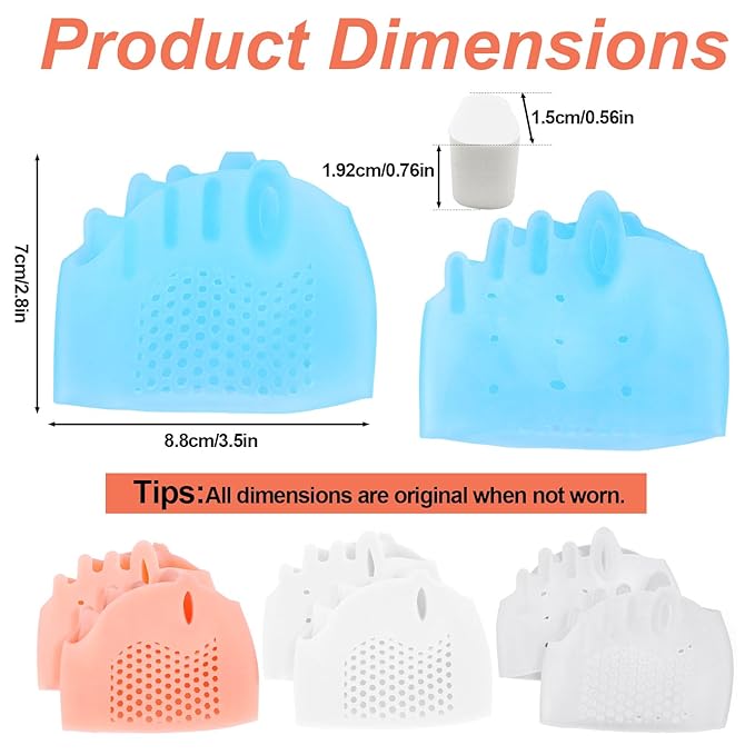 4 Pairs Silicone Toe Separators for Women & Men, 4 Colors Correct Spacers Orthotic Pads Soft Breathable Comfortable Gel Foot Pad for Straighten Overlapping Toes & Foot Alignment Tool