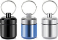 Pill Holder Keychain Container,Portable Aluminium Alloy Waterproof Pill Boxes for Purse Pocket,Small Pill Cases for Outdoor Travel Camping Daily Use-3PCS