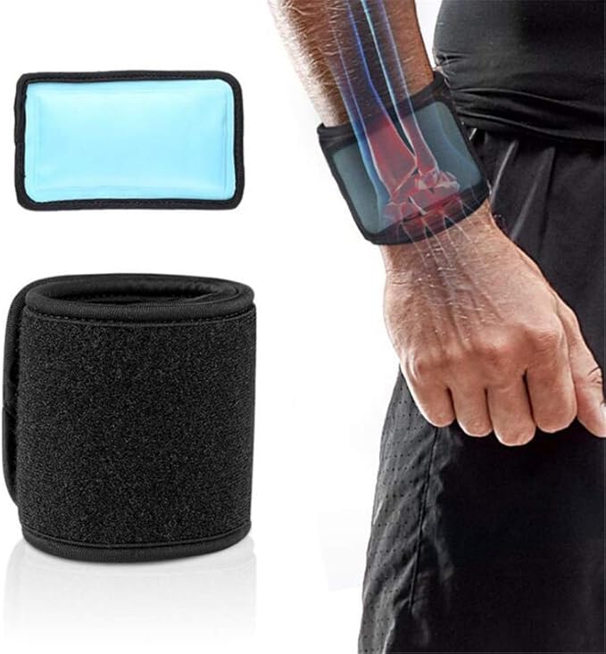 Cold Therapy Gel Pack, Reusable Gel Ice Pack Flexible Cold Compress Pack, Hand Wrist Support Strap Ice Pack for Sports Injuries Recovery and Pain Relief, Arthritis, Wrist Elbow Foot Arch Ankle Sprains