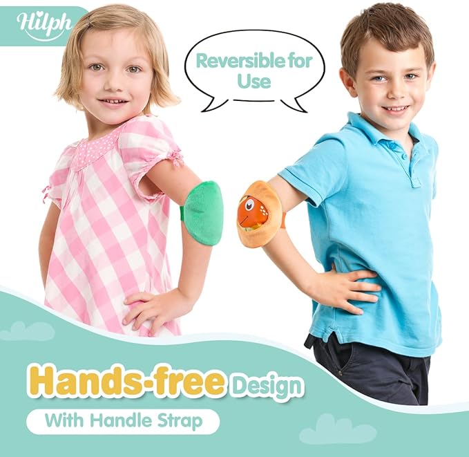 Hilph Kids Ice Packs for Boo Boos, Reusable Toddler Cold Packs with Soft Sleeves for Kids Injuries, Baby Ice Packs Hot Cold Therapy for Child Pain Relief, Bump, Bruise, First Aid (4 Pack, Dinosaur)