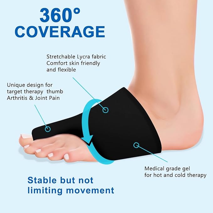 Forefoot Toe Ice Pack, Foot Ice Packs Big Toe for Pain Relief, Cold and Heat Therapy Gel Foot Ice Pack for Swelling, Plantar Fasciitis, Blisters, Bunions