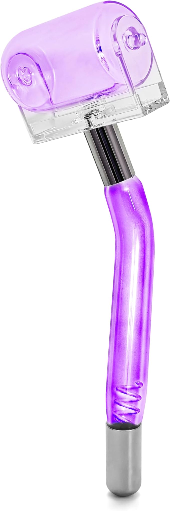 Electrode Wand Glass Tube Handheld Spare Parts Light Therapy Wand Spare Glass Attachment for Hi Frequency Facial Device Elitzia ETHG01P（Violet Roller）