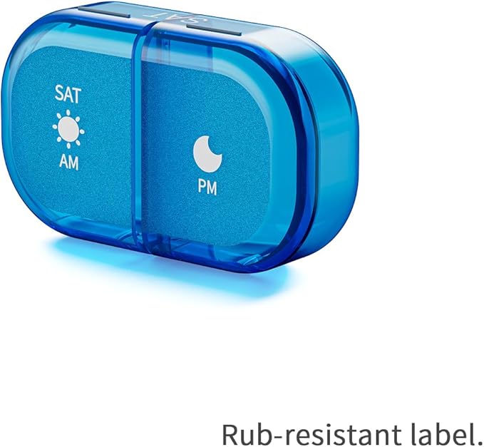RICHCEE 14 Compartments Weekly Pill Organizer, Rainbow 7 Day AM PM Pill Box 2 Times a Day, Medicine Planner, Portable Removable Travel Pill Case for Fish Oil/Vitamin/Supplement Box(Rainbow)