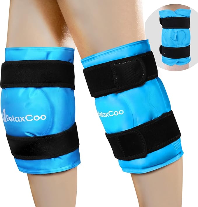 XXL Knee Ice Pack Wrap, Reusable Cold Pack for Knee Injury Pain and Swelling Relief