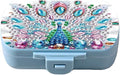 C'eitura DIY Peacock Diamond Art Painting Blue Pill Organizer with 6 Lid Detachable Compartments, Fun DIY Craft Project for Adults, Elegant Pill Case for Purse & Travel