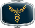 Caduceus Medical Symbol Doctor Nurse EMT Rectangle Pill Case Trinket Gift Box
