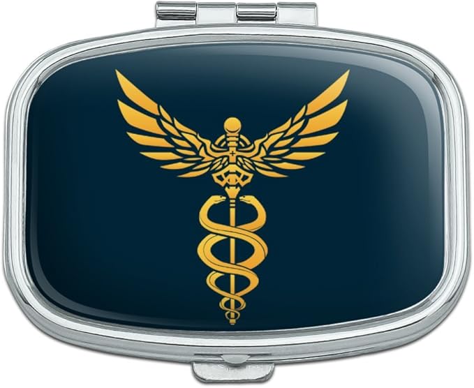 Caduceus Medical Symbol Doctor Nurse EMT Rectangle Pill Case Trinket Gift Box