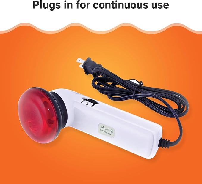 M PAIN MANAGEMENT TECHNOLOGIES Red Light Therapy Infrared Heating Wand by Theralamp – Handheld Heat Lamp Includes Replacement Bulb – Provides Muscle Pain Relief and Increased Blood Circulation