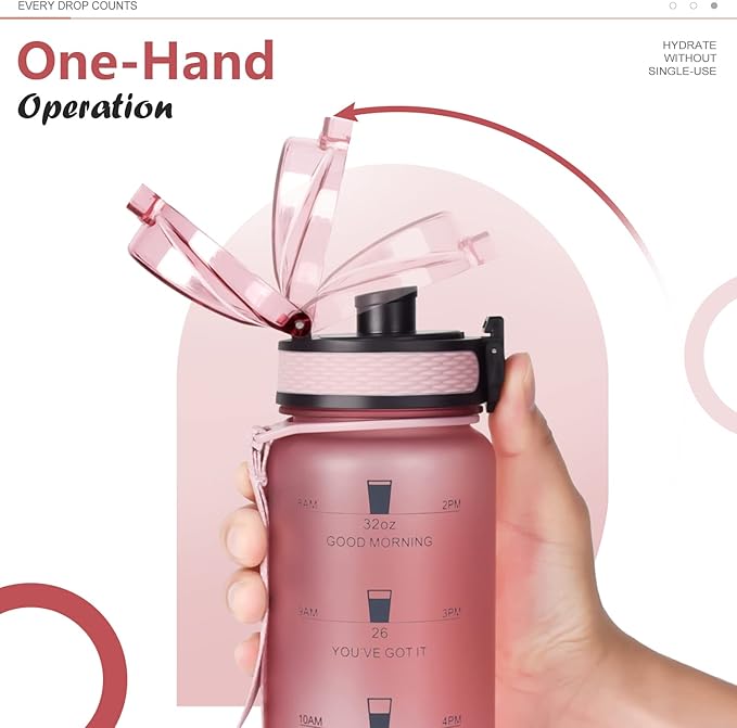 Opard 30oz/32oz Sports Water Bottle with Leak Proof Flip Top Lid BPA Free Tritan Reusable Plastic for Gym and Outdoor, Travel Water Bottle