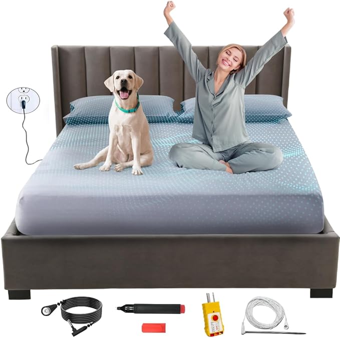 Grounding Sheets King Size - Organic Cotton & Silver Fibre Earthing Sheets for Bed - Grounding Rod & Cord Included for Indoor or Outdoor Grounding