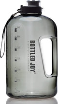 1 Gallon Water Jug with Flip-top Lid and Handle Strap, Leak-proof BPA Free Reusable Time Marker Reminder Large Capacity Gallon Water Bottle for Outdoor Sports Fitness Gym Hiking