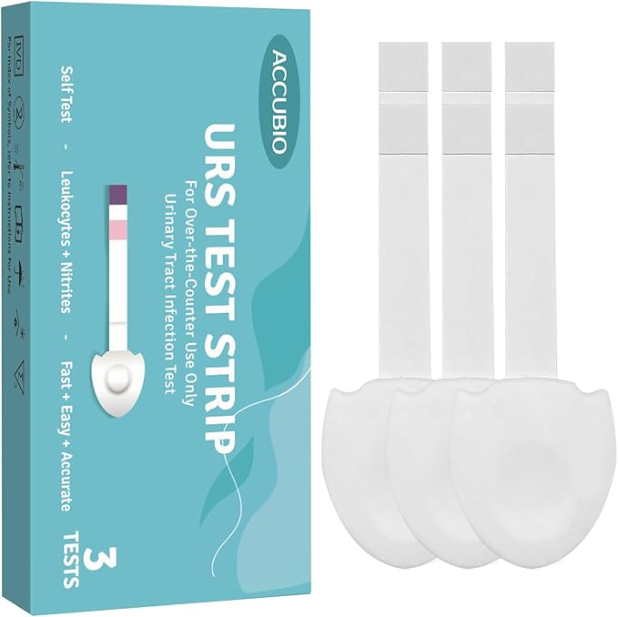 UTI Test Strips, Urinary Tract Infection Testing Kit, Home Rapid Detection for Leukocytes and Nitrite, at Home UTI Testing, Clean Grip Handle, UTI Test Kit Individually Wrapped, 3 Strips