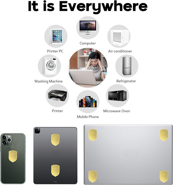 WeLohas Phone Protection Sticker,Works for Cell & Smart Phones, Laptops, Tablets,TV, Monitors - Suitable for All Devices,Golden -12Pcs