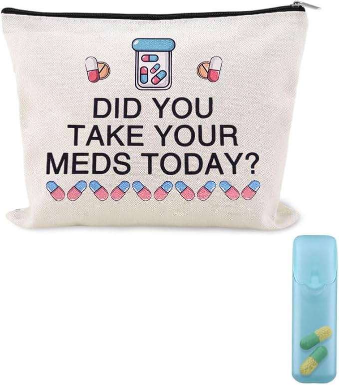 Small Travel Medicine Bag Carrier Cancer Patient Gifts for Women Hospital Gifts for Patients Medication Supplies Bag Pharmacy Technician Gift Bags Medical Doctor Nurse Pharmacist Birthday Present Idea