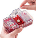 Double-Layered Multifunctional Pill Organizer with Pill Cutter, Crusher, and Splitter – Travel Size Pill Box