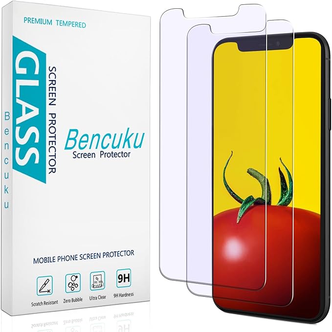 HPTech 2 Pack Screen Protector Designed for iPhone 11 Pro Max, iPhone XS Max 6.5-inch Anti Blue Light Tempered Glass Film, Easy to Install, Bubble Free