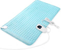 Deepsoon Heating Pad,Electric Heating Pads for Back,Neck,Abdomen,Moist Heating Pad for Shoulder,Knee,Arms,Legs,Dry/Moist Heat & Auto Shut Off,Christmas Gifts for Men and Women,Babyblue,33x17 Inch