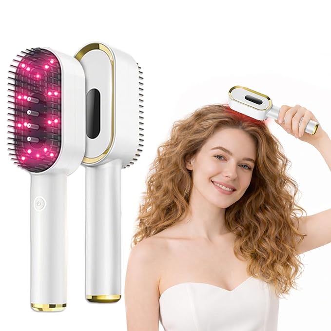 Laser Therapy Hair Growth Comb for Thinning Hair, Red Light Therapy Scalp Massager with Blue Light Comfort Mode & Vibration, Rechargeable Handheld Hair Growth Device for Men and Women