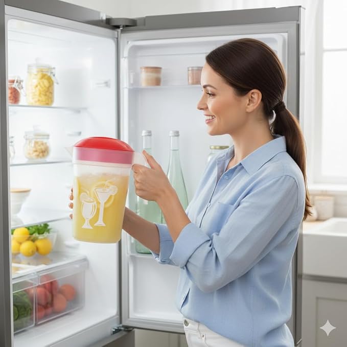 Tribello LARGE 1.3 Gallon Water Pitcher, Plastic Juice Pitcher With Lid - Dishwasher Safe, BPA Free, Colors May Vary (1.3 Gallon)
