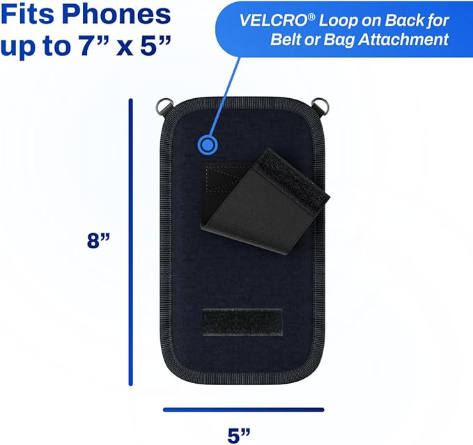 DefenderShield EMF Radiation Blocker Phone Pouch (Black) - Lightweight Radiation Blocker for Cell Phone with Crossbody Strap - EMF Shield with Extra Pocket (7.5 x 4 in)
