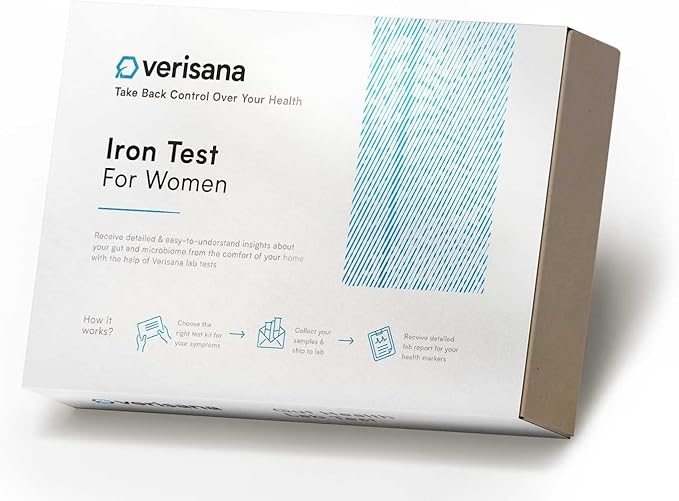 Iron Test for Women – Determine Your Ferritin Value & a Possible Iron Deficiency – Easy & Convenient from Home by CLIA-Certified Lab – Verisana