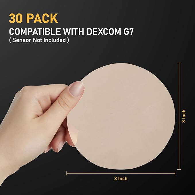Dexcom G7 Over Patches Waterproof, 30PCS Cgm Sensor Patch Stelo Adhesive Patches G7 Overpatch Full Cover Without Hole, 10+ Days Long Stay, Sensor is Not Included (Tan)