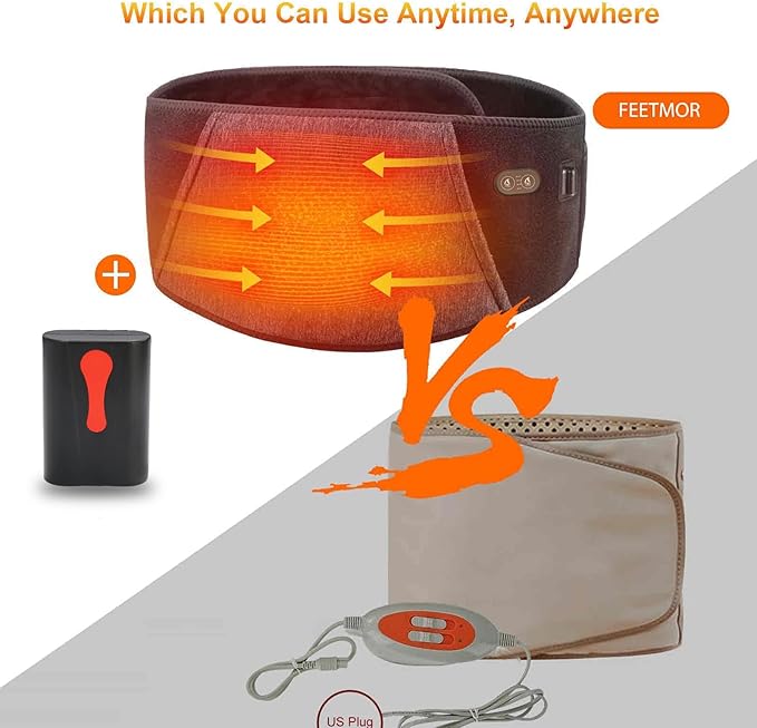 Heated Waist Belt, Heating Pad for Low Back and Belly, Women’s Cordless Heating Belt for Period Cramps - Rechargeable & Slim Design