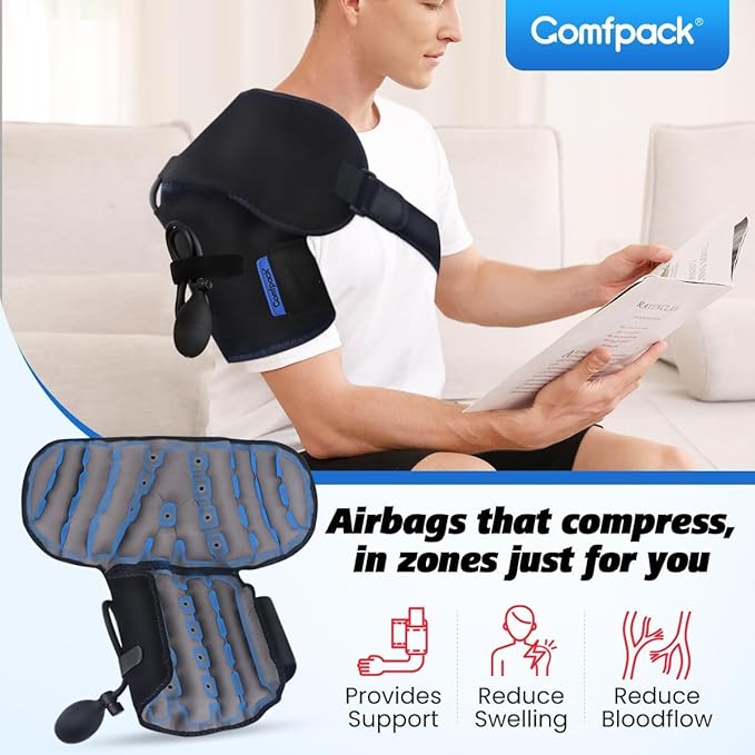 Shoulder Ice Pack Wrap, Compression Shoulder Brace for Rotator Cuff and Arm, Hot & Cold Therapy Gel Ice Pack for Swelling, Surgery, Tendonitis, Bursitis