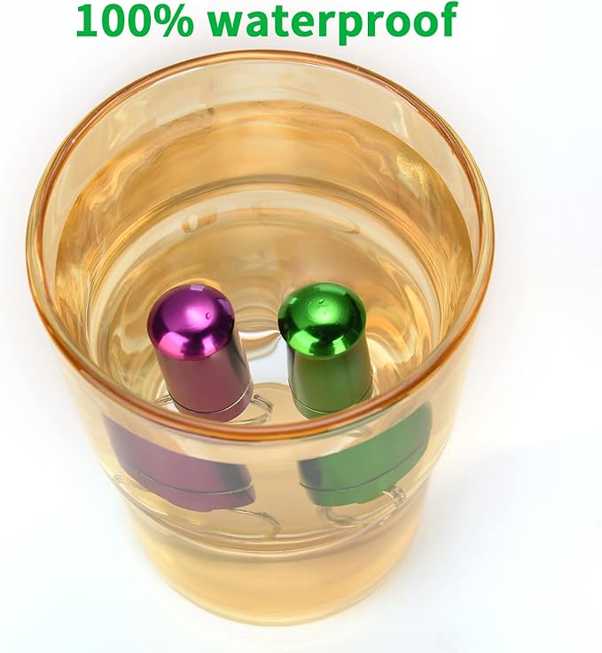 Small Portable Pill Case with Keychain, (10 Pack + 10 Carabiner Clips) Waterproof Aluminum Pill Organizer Metal Mini Box Pocket Drug Storage Container for Outdoor Camping Travel