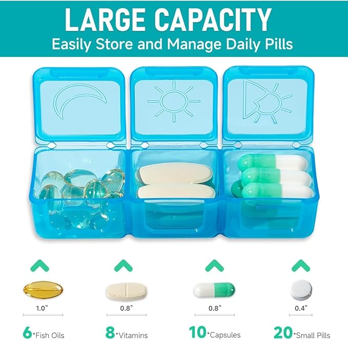 Monthly Pill Organizer 2 Times a Day, Portable AM PM Pill Box with Weekly Travel Bag, Large Capacity Medicine Organizer with Labels, 30 Day Pill Case & Pill Cutter for Medication Management(Purple)