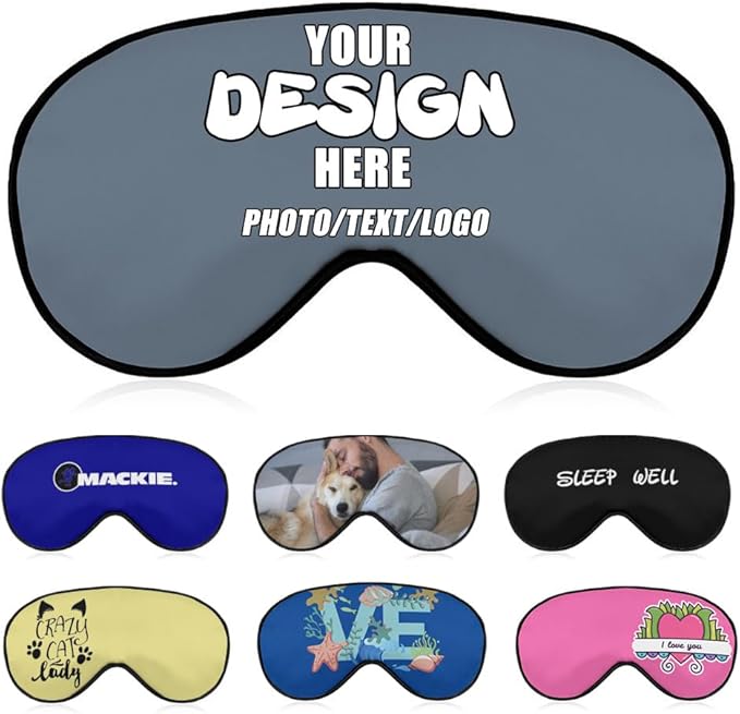 Custom Eye Masks for Sleeping Men Women Kids, Customized Blackout Eye Covers, Personalized Night Blindfolds for Adult Children,#SlateGray