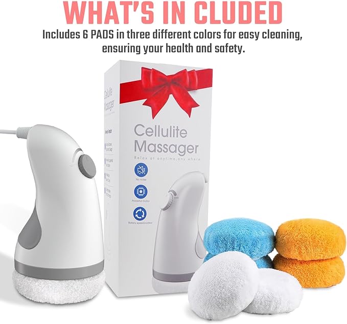 cotsoco Cellulite Massager, Body Sculptor for Belly Fat with 6 Skin Friendly Washable Pads Handheld Body Sculpting Machine for Belly, Waist, Butt Arms, Legs - Full Body Sculpting Massager at Home