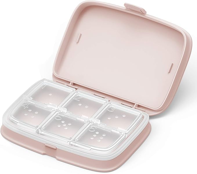 Slim Pill Case - Portable Pill Organizer with Removable Compartments - Leakproof Pill Holder for Daily Medication