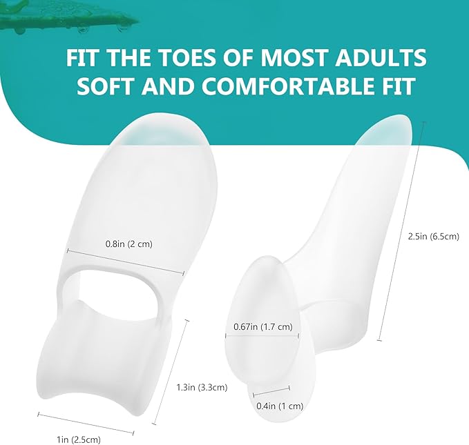 Bunion Cushion Protector, 10 Packs of Bunion Corrector Pads with Separator for Big Toe, Gel Shield for Foot Pain Relief, Calluses, Corns - White