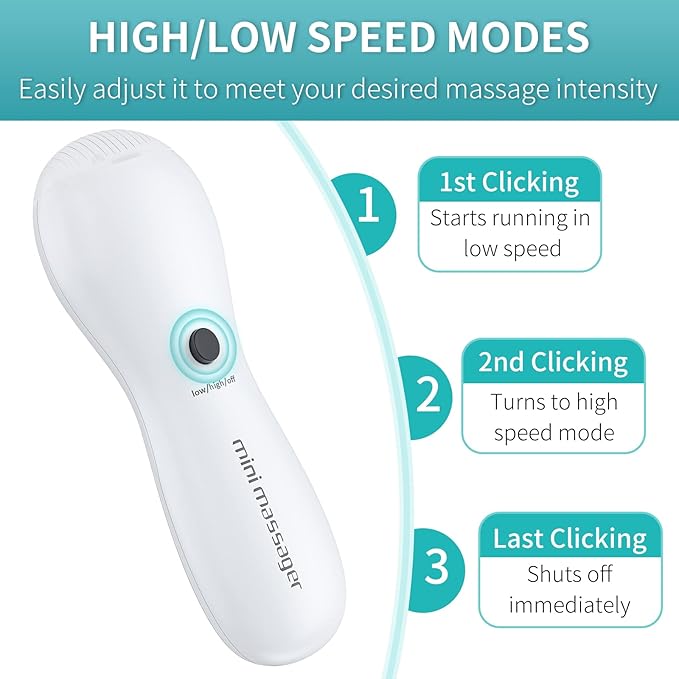 Uniclife Mini Penguin Massager Portable Handheld White Vibrator Wand for Face Neck Shoulder Back Arm Leg Relief and Recovery, Battery Operated (Not Included)